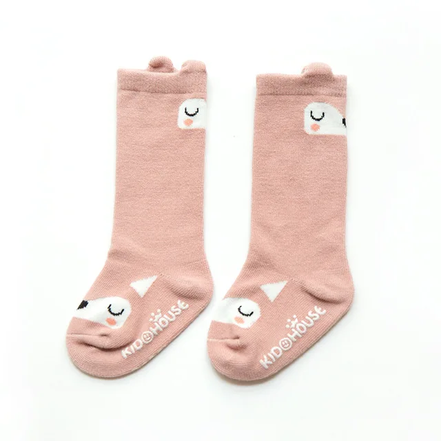 New autumn and winter boneless cotton stockings cartoon baby socks non-slip floor socks children high leg loose ends 2~4 years