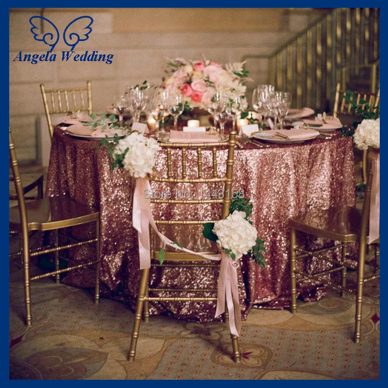 Us 32 0 Cl009d New Cheap Fancy Polyester Embroidery Beaded Glitter Metallic Sequence Wedding Rose Gold Sequin Table Cloth In Tablecloths From Home