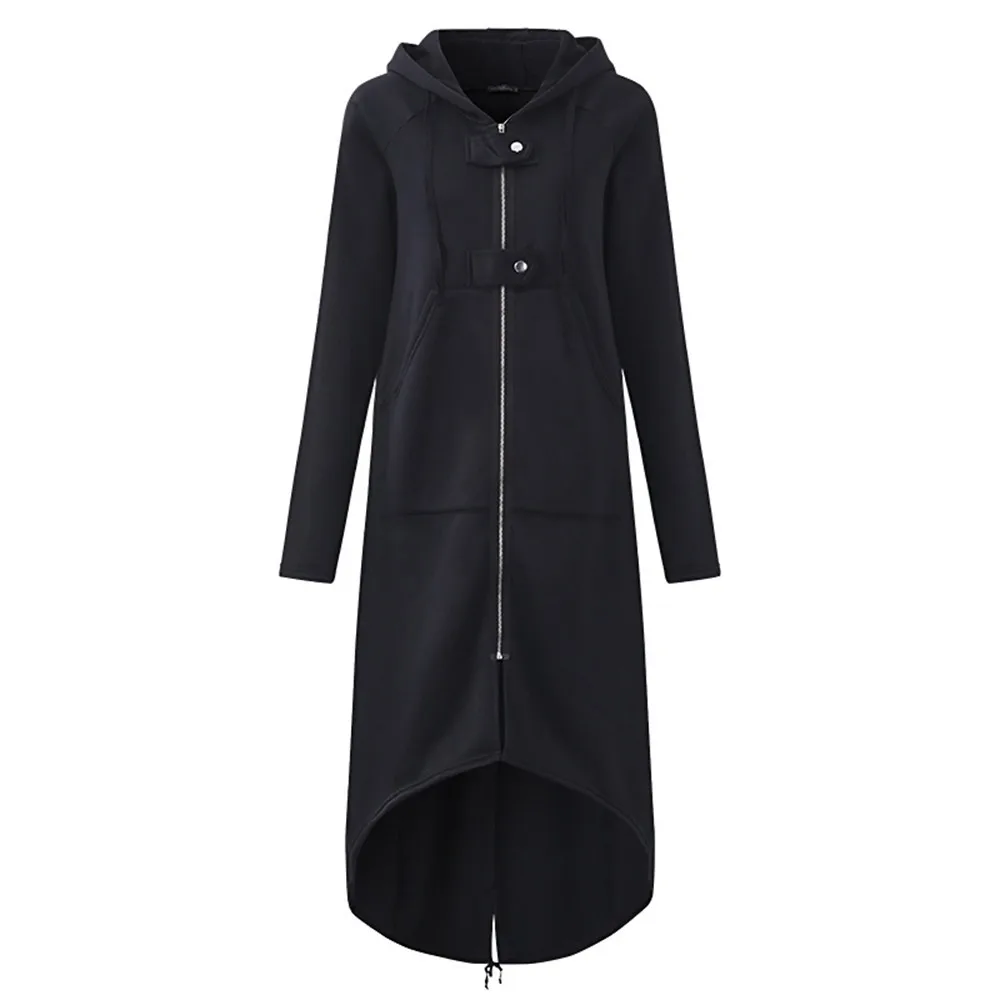 2018 Autumn Winter Gothic Casual Long Trench Coat Women Loose Overcoat 