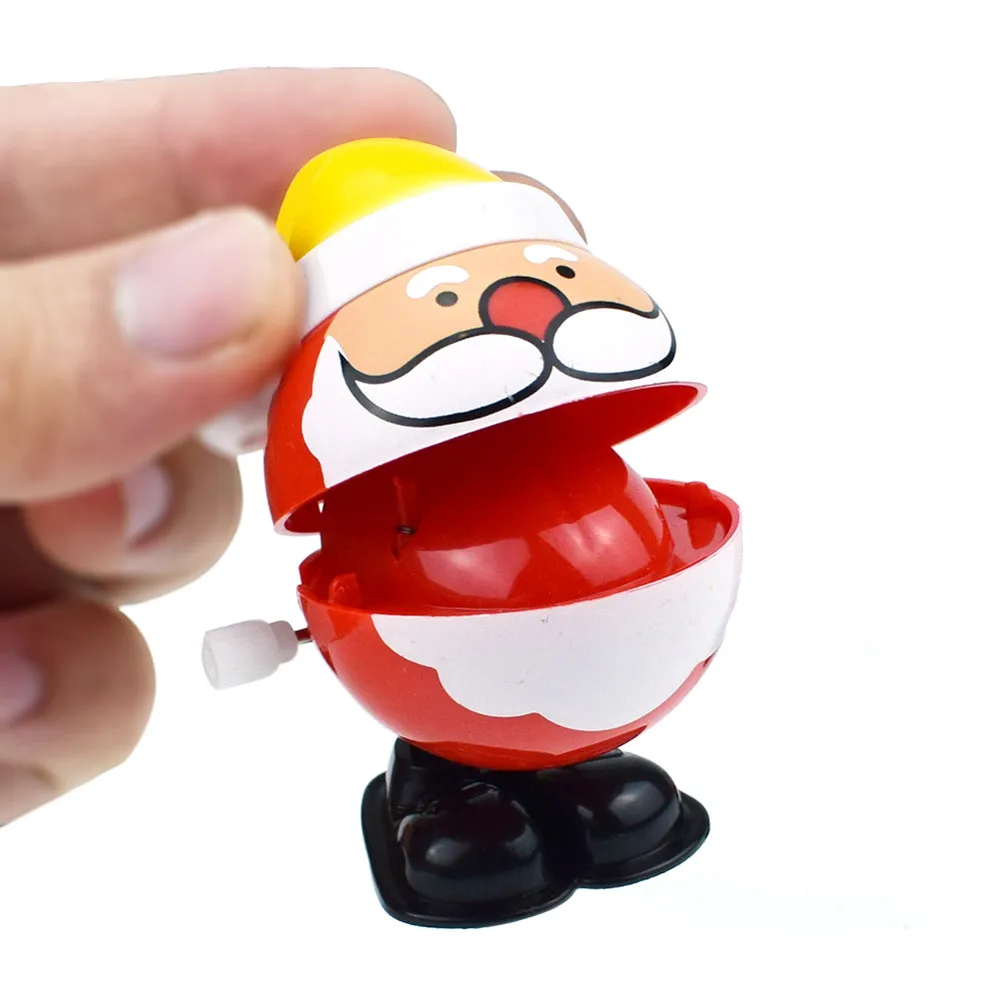 Christmas Clockwork Gift Wind Up Santa Claus Bounce Toy Educational