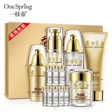 Один весенний Шелковый Осветляющий подарочный набор для ухода за кожей антивозрастное очищающее средство, тонер, лосьон, крем, маска для сна, BB крем, эссенция