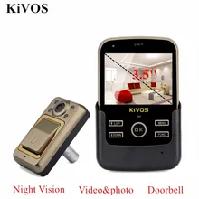 KiVOS 3.5 Inch Digital Door Viewer Doorbell Night-Vision Door Eye Peephole Extra-large Range of Vision for Home