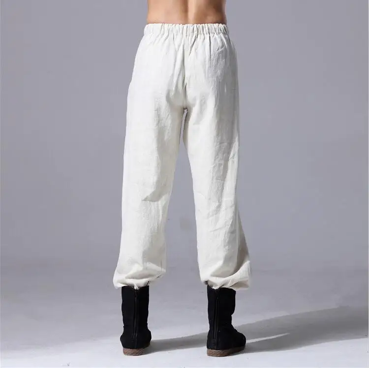 Весенние и летние мужские хлопковые льняные брюки повседневные эластичные брюки свободные льняные брюки большого размера Harem 6XL шаровары