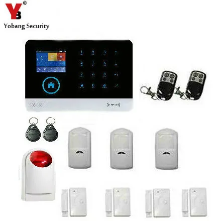 

YoBang Security IOS Android APP Controls WIFI+3G WCDMA/CDMA Home Security Alarm System Wireless Alarm PIR Motion Detector.
