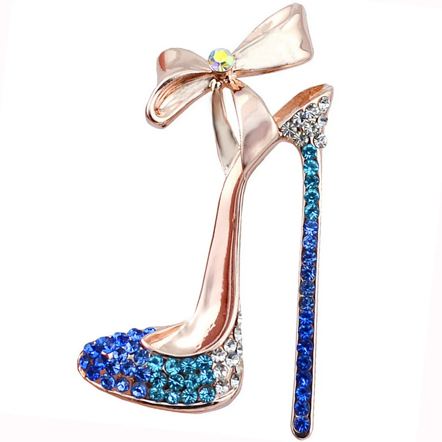 

Rhinestone Bow High heels Brooches Pins Charm Clothing Accessories for Women Party Wedding Creative Fashion Jewelry Broche XZ055