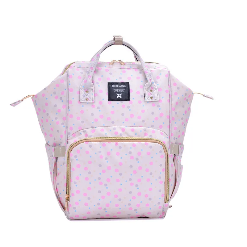 Baby Diaper Bag Maternity Nappy Bag Mummy Travel Backpack Nursing Bag For Baby Stroller Large Capacity Print Wetbag 42X27X21CM (26)
