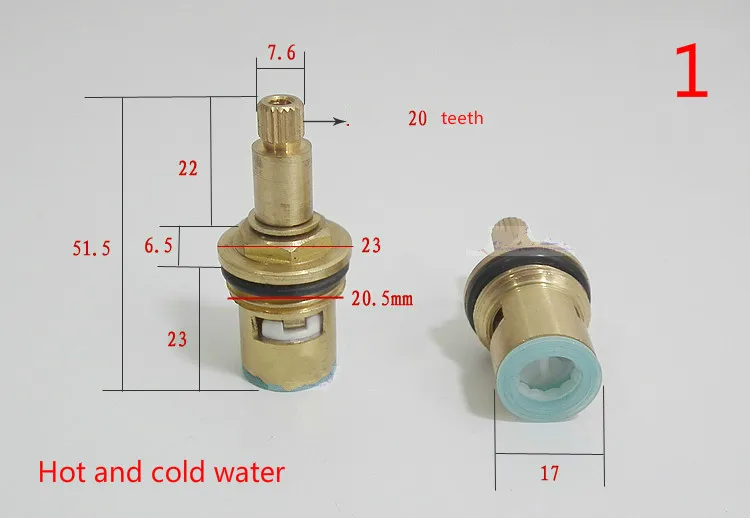 Replacement Brass Quarter Turn Tap Valves Ceramic Disc Cartridges