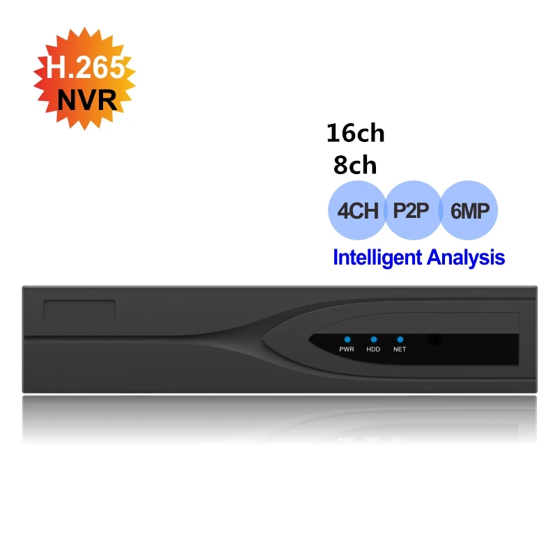 H.265 CCTV 6mp NVR Интеллектуальный охранный видеорегистратор для видеонаблюдения