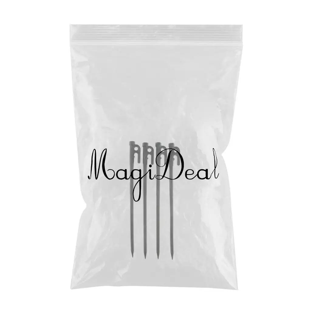4 PCS Heavy Duty Rustproof Metal Camping Stakes Cast Iron Tent Pegs Ground Nails for Hiking Hunting Hard Ice Rocky Areas