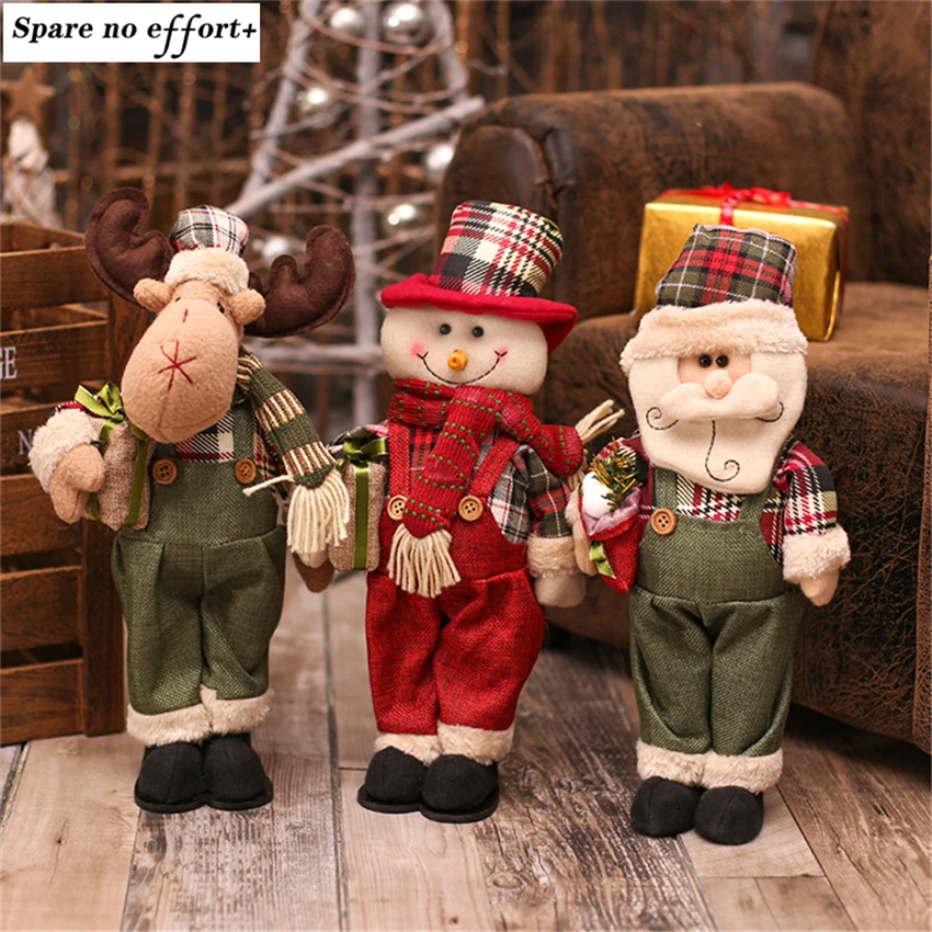 New Year Cheap Christmas Dolls Large Santa/Snowman Figurine Christmas