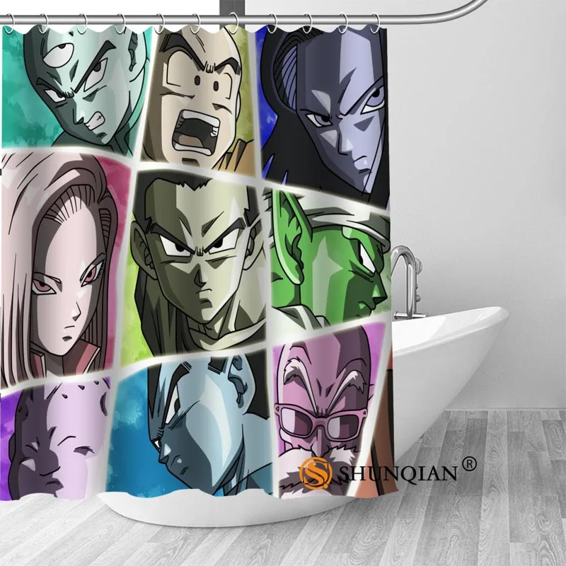 Custom Dragon Ball Hot Sale Polyester Fabric Printing Shower Curtain 12 Hooks For The Bathroom 3D Waterproof Bath Curtain - Цвет: Shower Curtain