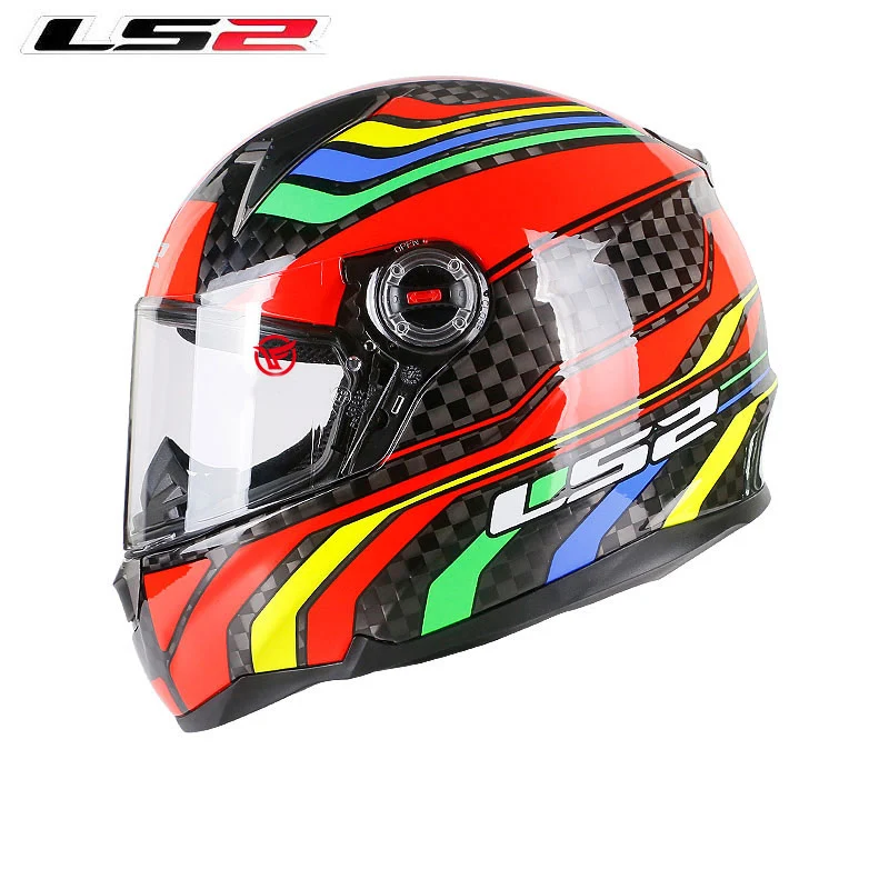 LS2 ff396 12 K углеродного волокна полный шлем rcycle шлем двойной козырек подушки безопасности без насоса мотошлем LS2 шлем сертификации ECE