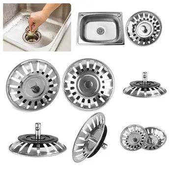 

2pcs Stainless Steel Sink Strainer Plug Kitchen Sink Waste Strainer Plug Plug for Kitchen/Bathroom for UK Sinks (79-81-84mm)