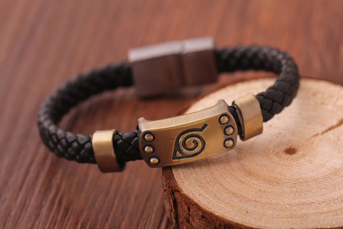 Anime Naruto Knit Bracelet Cosplay Costumes Accessories Props Black Punk Fashion Bracelets
