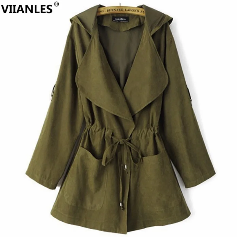 VIIANLES, армейская зеленая куртка-бомбер, весенне-осенняя куртка и пальто, женские повседневные пальто, базовая верхняя одежда, куртки, длинное пальто