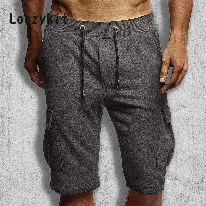 LOOZYKIT 3XL хлопковые мужские Шорты повседневные шорты на шнурке прямые Masculino Praia