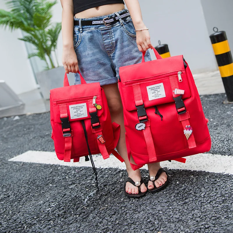 

2018 Backpack Girl School Bags Zipper Kid School Bag Cute Children Knapsack School Bag For Girl Fashion Travel parent-child bags