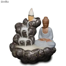 Керамический маленький монах курильница для благовоний горелка креативный олень водопад ладан держатель Будда кадильница для ароматерапии предметы буддизма
