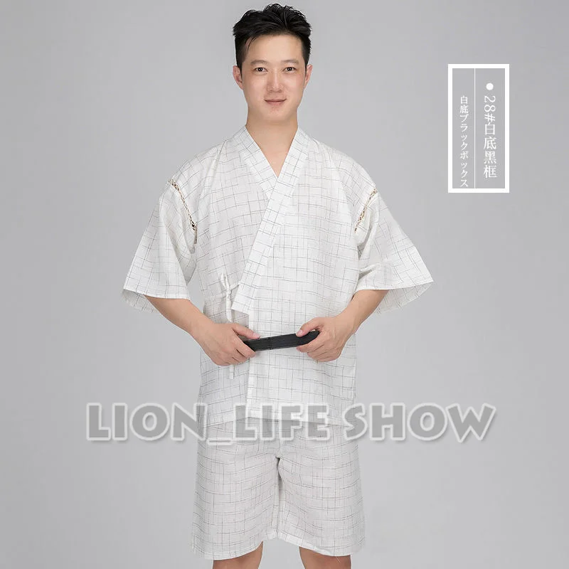ZEALMAX Kimono, pyjama, katoenen linnen top en shorts pak, loungewear