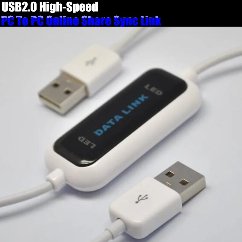 USB 2,0 высокоскоростной ПК к ПК онлайн Share Sync Link чистая прямая передача данных файл мост для передачи светодиодный кабель легко копировать между 2 компьютером