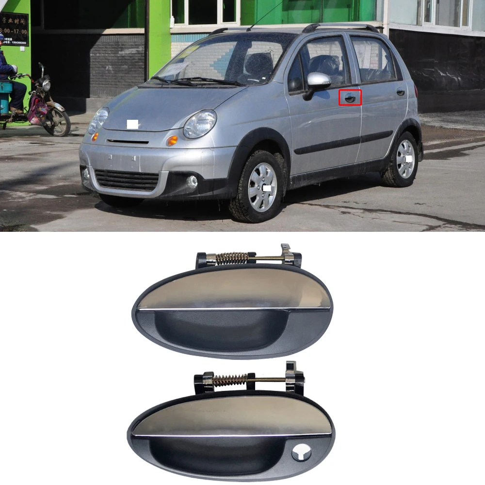 

CAPQX 1PCS For Chevrolet Spark 04-10 Car Outer Door Pull Handle Door Opening Handle Chrome Door Outside Handle Buckle Doorknob
