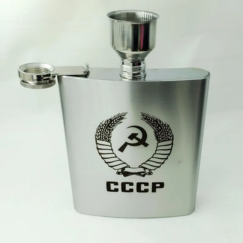 Россия CCCP ОГРОМНЫЙ 18 унц. нержавеющая сталь плоская фляжка с бесплатным воронка