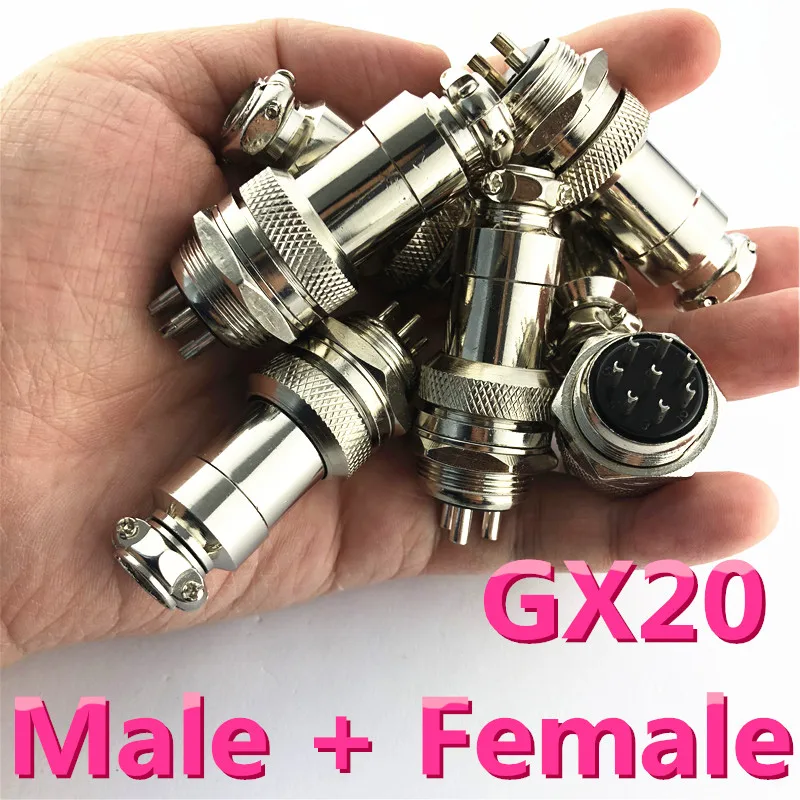 1 комплект GX20 2/3/4/5/6/7/8 Штекерный + гнездовой разъем 20 мм для панели проводов