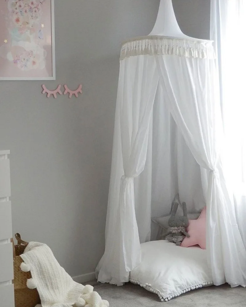 round baby bed with canopy