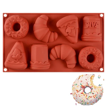 

Supply Silicone Mold 8 Hole Donut Mold DIY Cake Decoration Mould Soap Mold Handmade Mousse Jelly Chocolate Mold 100% Brand New