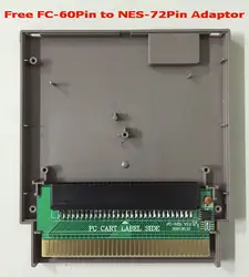 Серый цвет 72 Шпильки игры замены картриджа Пластик В виде ракушки для NES консоли, Бесплатная fc60 Шпильки к nes72 Шпильки адаптер