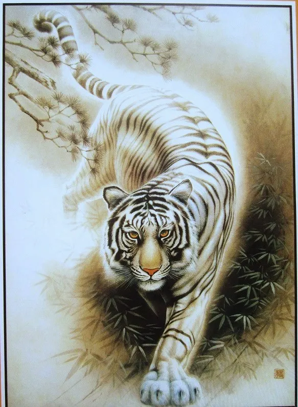 ホワイトタイガー ジグソーパズル完成品 ジグソーパズル ホワイト