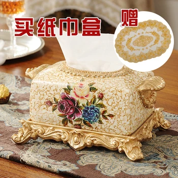

Retro luxury European resin box home furnishings accessories boxed paper napkin box room