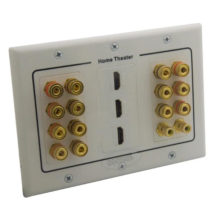 7.2 Surround Speaker sound box Wall Banana Post Face Plate with 3 Ports