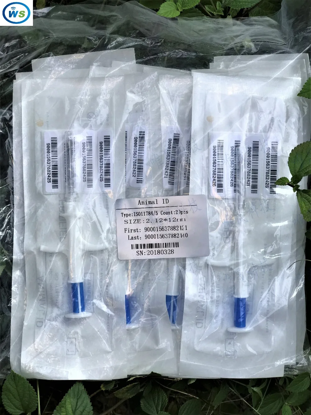

2.12*12 40pcs/lot FDX-B ISO11784/785 RFID Id Injector Pet Glass Tag Microchip Syringe for animals Pig Cow Cattle Horse Dog Fish