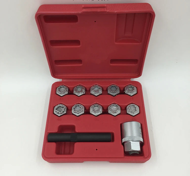 

MADE IN TAIWAN 12 PCS Anti-theft screw tool kit wheel locking screw socket for Mercedes Benz