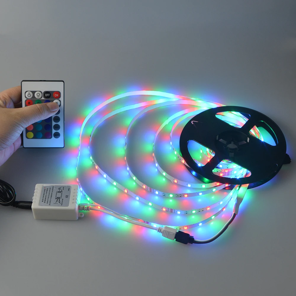 1 шт. RGB 2835 (3528) SMD Светодиодная лента 300 светодиодный s декоративная световая + 24Key ИК