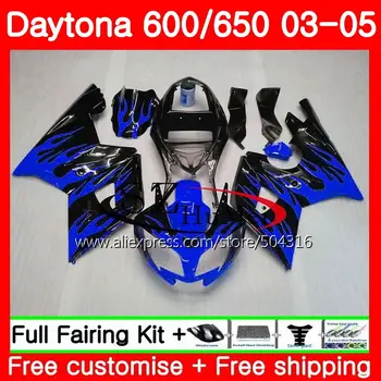 

Body For Triumph Daytona 650 600 02 03 04 05 Daytona600 blue flames 86SH7 Daytona650 Daytona 600 2002 2003 2004 2005 Fairings