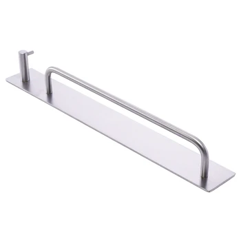 

Towel holder with hooks made of brushed stainless steel, self-adhesive without drilling to assemble for bathroom and