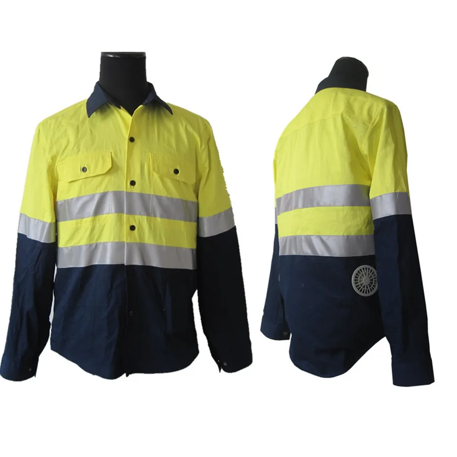 

New 2019 Export European Reflective Fan Cooling Suit Air Conditioning Overalls Fan Summer Overalls Working Clothes OEM Wholesale