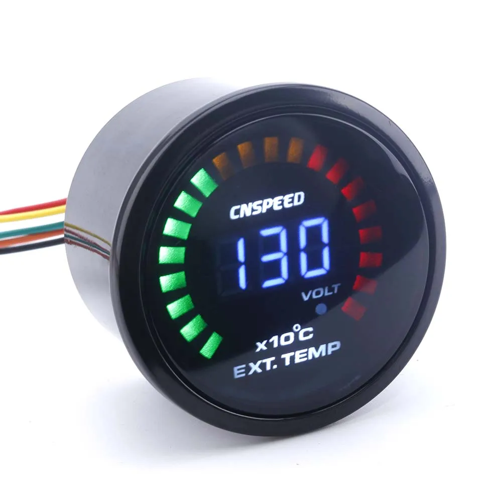 Buy CNSPEED Free shipping 52MM Digital 20LED Exhaust