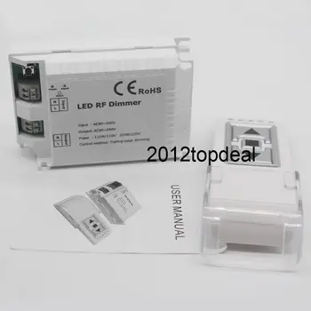 

90-240VAC 1 Channel Trailing Edge Dimming 3 Key Remote RF LED Dimmer Controller