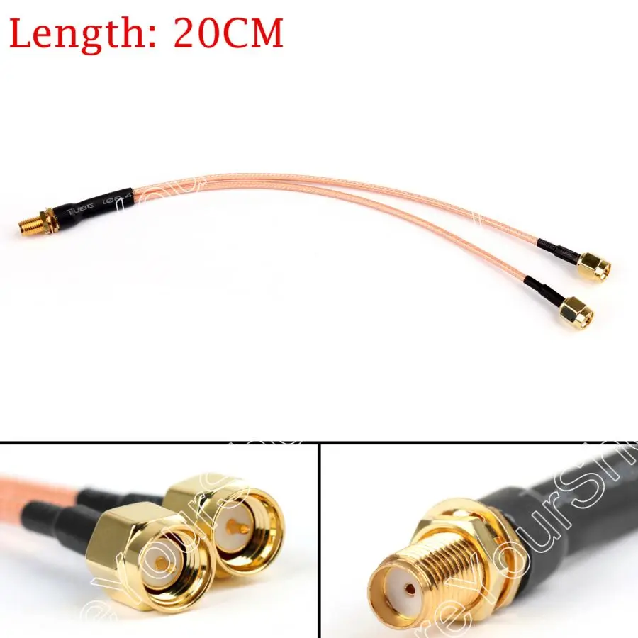 

Areyourshop Sale 20CM Y Type 1 SMA Female Jack To 2 SMA Male Plug T RF Pigtail RG316 Cable 8Inch Ja