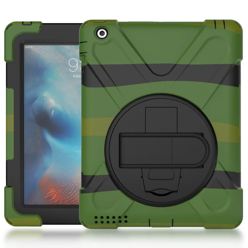 

Case For iPad 2 / 3 / 4 Kids Safe Shockproof Heavy Duty Silicone Hard Cover kickstand Hand bracel For iPad2/3/4 + Stylus