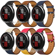 Модные часы из натуральной кожи ремешок для Xiaomi Huami Amazfit Pace Смарт часы сменный Браслет для часов Ремешок 22 мм для amazfit