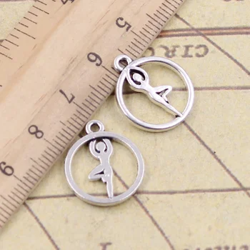 

15pcs/lot Charms Yoga Dancer Ballet Girls 19x16mm Tibetan Pendants Crafts Making Findings Handmade Antique DIY Jewelry
