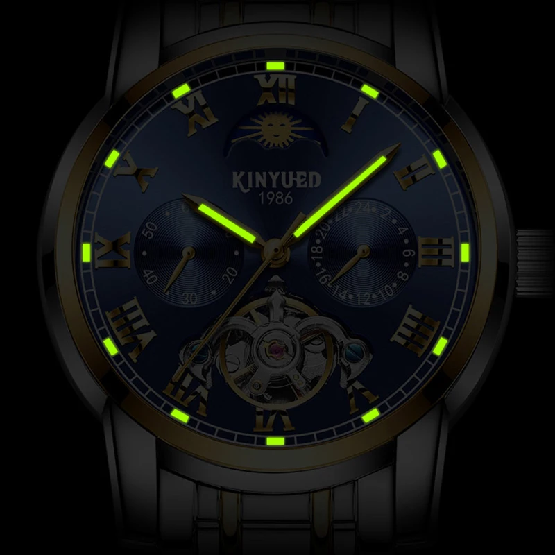 Original Top Brand Mens Business Watches Luminous Hands Skeleton Tourbillon Automatic Watch Mechanical Moon Phase Montre Homme (11)