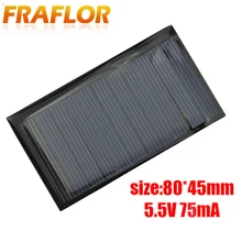 Fraflor 10Pcs 0,42 Watt 5,5 V Solar Panel Für Batterie Ladegerät 80*45*3mm Kostenloser Versand tragbare Solarzelle Notfall Power Versorgung