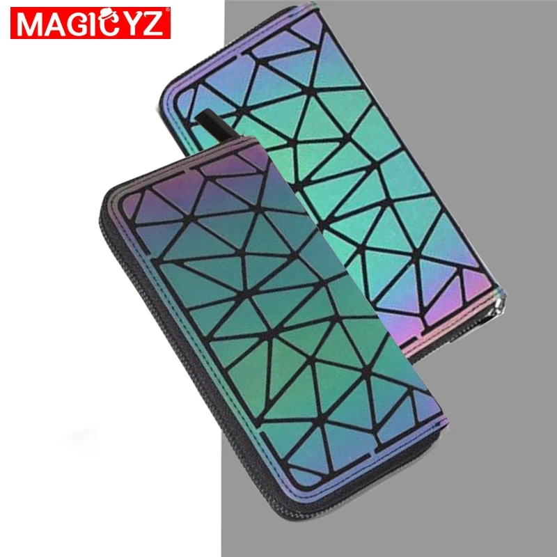 

Women Wallet long Fashion Luminous Women money bag laser Geometric triangle Card Bag Women Clutch Female Purse Money Clip Wallet