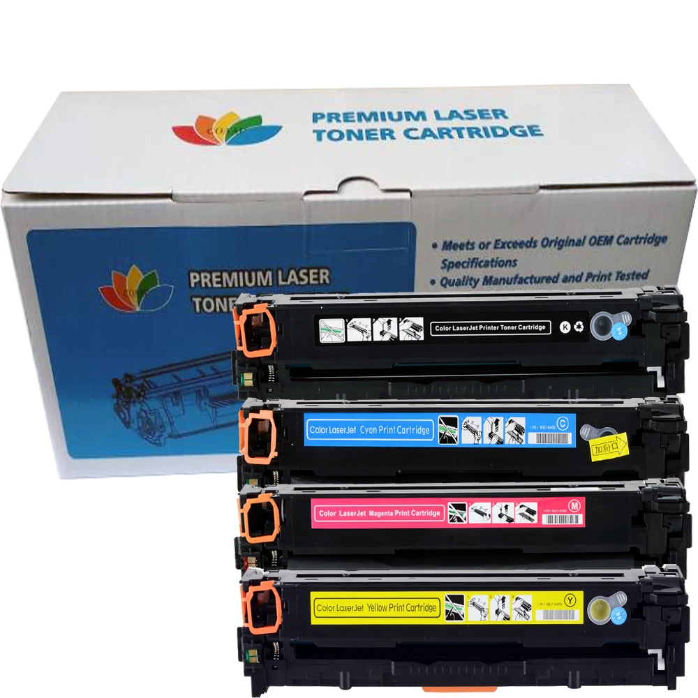 4PK совместимые картриджи для hp 203a CF540a CF541a CF542a CF543a Laserjet M254 M254nw M254dw M281fdw M281fdn