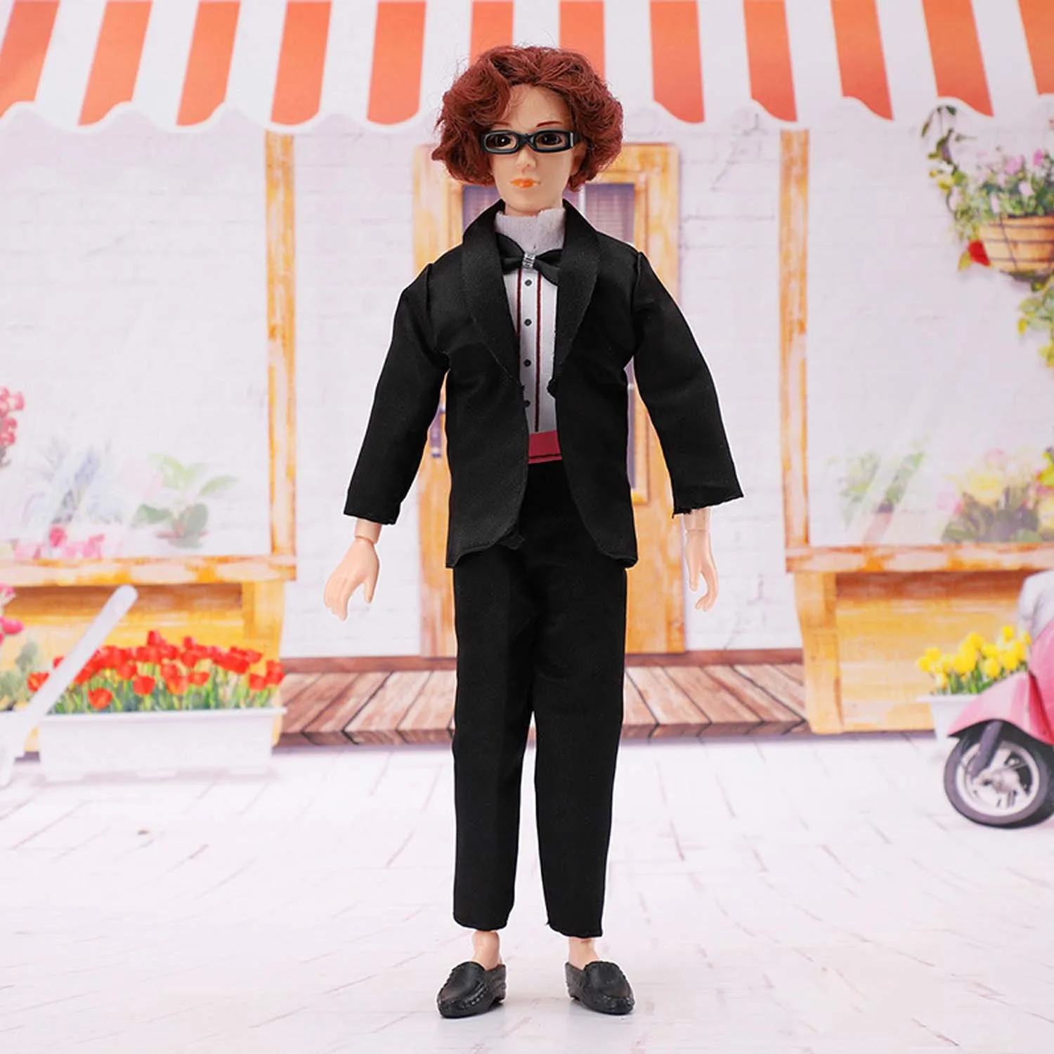 3in1 Fashion Black Suit Coat+Shirt+Pants Clothes For 12 inch Ken Doll B15b 